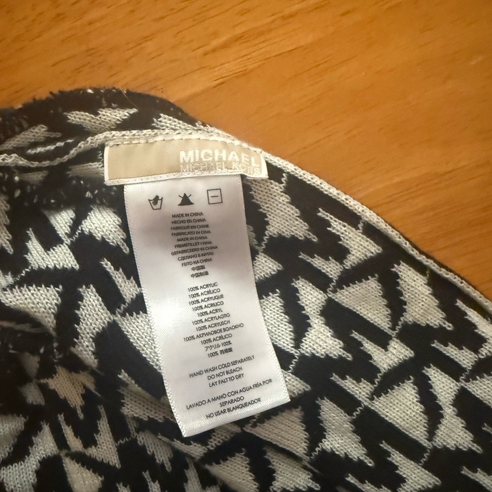 Michael Kors Black and White Knit Toque